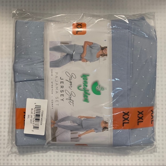 LAST ONE AVAILABLE!! - New Ladies Jogger Lounge Set Blue Polka Dots - Picture 7 of 14